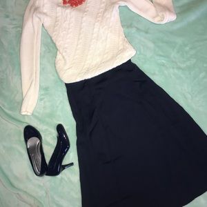 Navy midi skirt